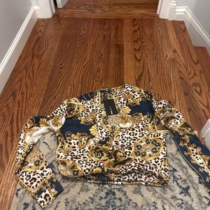 printed cropped blouse
